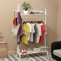 森美人简易衣帽架卧室移动挂衣架落地欧式铁艺家用衣服挂架收纳架