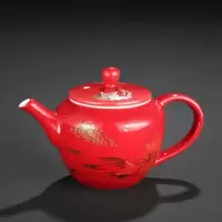家柏饰(CORATED)霁蓝釉茶壶单壶家用复古手工泡茶陶瓷茶具套装功夫茶具简约