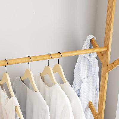 森美人衣帽架落地楠竹挂衣架家用卧室衣服架子简约现代可移动衣架