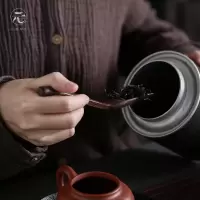 家柏饰(CORATED)黑檀木旋转实道六君子茶夹功夫茶具茶杯收纳架茶艺配件
