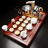 家柏饰(CORATED)花梨木功夫实盘家用简约陶瓷茶道办公茶海全自动茶具套装
