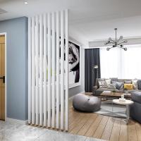 森美人北欧屏风隔断实木装饰格栅创意简约竖条小户型客厅玄关免打孔立柱