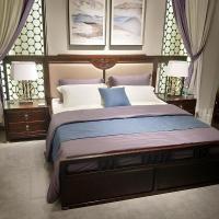 森美人新中式床实木双人床1.8米主卧现代中国风别墅婚床禅意样板房家具