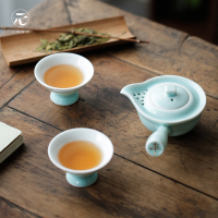 家柏饰(CORATED)黑陶日式功夫茶具套装旅行杯便携办公快客杯一壶二杯陶瓷家用茶壶