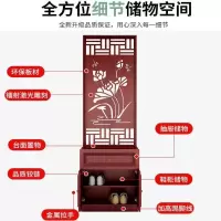 森美人新中式屏风隔断柜现代简约客厅镂空装饰墙进玄关柜鞋柜一体靠墙