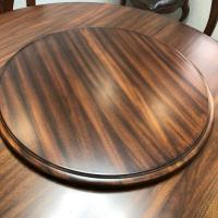 BONJEAN美式餐桌黑胡桃木餐桌实木圆形饭餐桌椅组合欧式家用餐厅家具