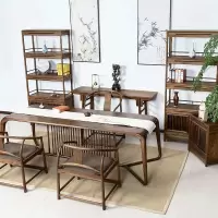 森美人新中式老榆桌椅组合实木客厅家用功夫泡茶台简约现代禅意茶几