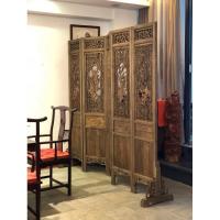 BONJEAN中式屏风隔断客厅实木做旧移动折屏花折叠屏风酒店办公室玄关