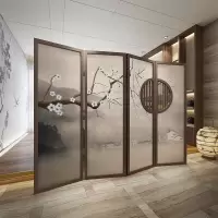 BONJEAN新中式屏风隔断客厅折叠移动卧室遮挡简约现公室折屏小户型