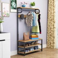 森美人落地衣帽架带鞋架衣架组合卧室鞋帽架一体厅衣帽架客厅用挂衣架