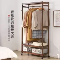 森美人家用落地衣帽架实木简易衣架柜式卧室挂衣架简约现代衣服架多功能