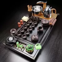 家柏饰(CORATED)茶具套装陶瓷家用全自动实木一体茶道办公室功夫茶盘简约泡茶