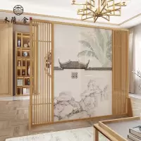 BONJEAN屏风隔断墙装饰中式客厅办公室酒店餐厅实木禅意镂空玄关座屏