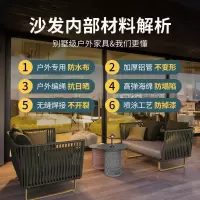 森美人别墅阳光房酒店民宿北欧户外藤编沙发组合庭院花园露天台防晒防水