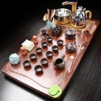 家柏饰(CORATED)功夫茶具套装陶瓷家用实木黑檀盘乌金石一体茶台简约茶壶