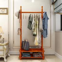 森美人落地式实木衣帽架衣架落地卧室置物架衣架子多功能小挂衣架省空间