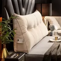 家柏饰(CORATED)北欧卧室床头靠垫靠枕臻绒三角大靠背护腰枕榻榻米靠背可拆洗