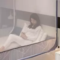 家柏饰(CORATED)支架蚊帐防摔儿童加密加厚拉链全封闭1.5米1.8m床家用1.35