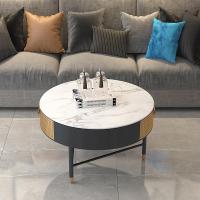 森美人2025新款大理石茶几小户型简约现代北欧圆形茶几桌客厅家用
