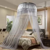 家柏饰(CORATED)天地杆蚊帐1.8m床家用公主风圆顶2米床上支架1.5m夏季免安装吊顶