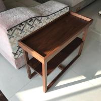 森美人尚美木作北欧现代简约纯实木黑胡桃木边几双层置物架榫卯沙发边几