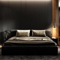 森美人皮床床现代简约床轻奢主卧1.8米双人床意式简软包床