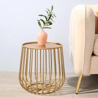 森美人简约创意圆形茶几现代组合小户型沙发边几客厅瓜花几置物架