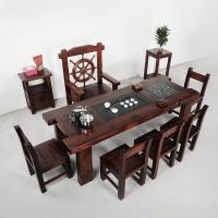森美人天雅老船桌船桌椅组合实木功夫茶桌茶台禅意家用商铺茶几