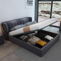 森美人北欧布艺床可拆洗1.8米双人床现代简约主卧婚床储物软床床