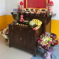 森美人实木家用供桌供台供佛桌神台老榆木佛台套柜条案佛龛佛台供奉台