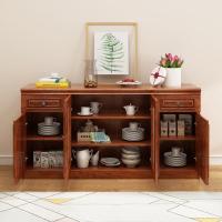 森美人实木餐边柜酒柜茶水柜简约现代中式客厅厨房柜子储物柜多功能碗柜