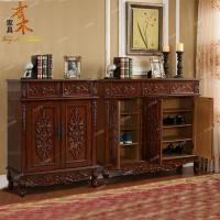 森美人欧式鞋柜实木美式厅玄关柜阳台两三四储物柜餐边柜子整装客厅