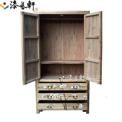 森美人现代简约新中式彩绘香樟木实木衣柜防虫小户型大容量定制卧室双