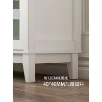 森美人美式简约现代书柜带玻璃收纳柜北欧落地书架客厅储物柜窄卧室柜