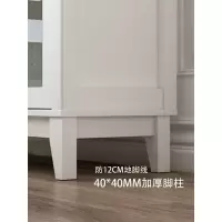 森美人美式简约现代书柜带玻璃收纳柜北欧落地书架客厅储物柜窄卧室柜