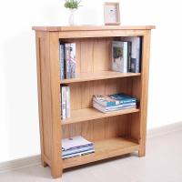 森美人实木书柜 北欧简约无落地书橱置物架展示架三层小书架 橡木书柜