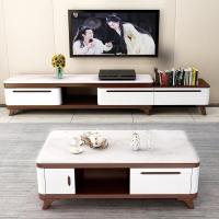 森美人大理石茶几电视柜组合套装现代简约小户型客厅电视柜伸缩家用地柜