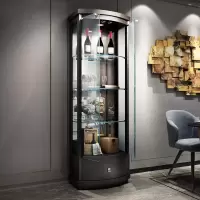 森美人客厅柜子靠墙酒柜家用现代简约电视边柜餐厅展示柜落地玻璃小酒柜