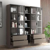 森美人北欧书柜带玻璃自由组合家用简约现代经济型组装落地办公储物柜