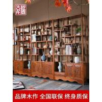 森美人博古架实木中式摆件展示柜小茶具架多宝阁置物架子茶室禅意榆木
