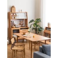 森美人北欧餐边柜实木现代简约柜子客厅家用橱柜碗柜多功能茶水柜储物柜