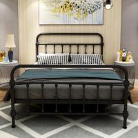 森美人欧式现代简约民宿公寓铁架子床单人双人铁艺床1.2米1.5米铁床