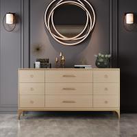 森美人美式轻奢九斗柜卧室电视柜简约现代客厅实木边柜储物收纳柜子