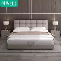 森美人实木床北欧卧室家具1.8m双人床简约现代储物床榻榻米软包婚床