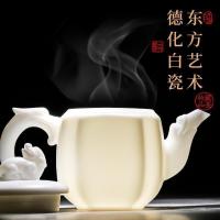 家柏饰(CORATED)白瓷茶壶手工德化白单壶泡茶壶家用过滤功夫冲茶器简约190102