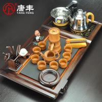 家柏饰(CORATED)整套黑檀实具套装乌金石面板紫砂自动茶具四合一电热炉z