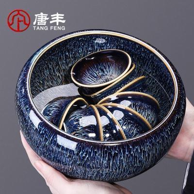 家柏饰(CORATED)曜变仿古茶洗陶瓷大容量家用杯洗拉丝水盂功夫天目釉茶具Z