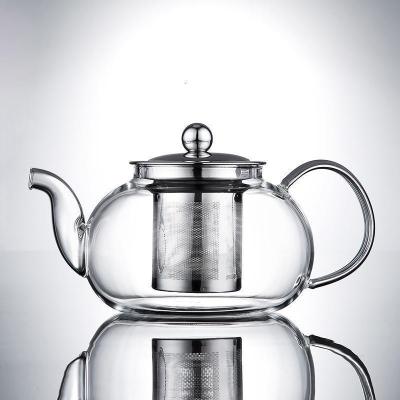 家柏饰(CORATED)玻璃花煮茶套装家用不锈钢过滤花茶壶下午茶具电热陶炉茶炉