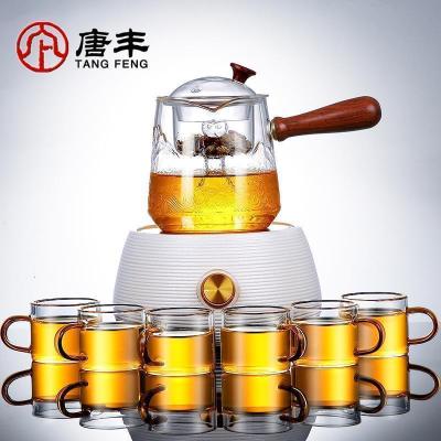 家柏饰(CORATED)玻璃蒸煮茶器浮侧把茶壶家用透明功夫泡茶壶电热陶炉茶炉