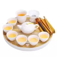 家柏饰(CORATED)白瓷功夫茶具套装干泡台日式办公室家用储水简约干泡茶盘茶台